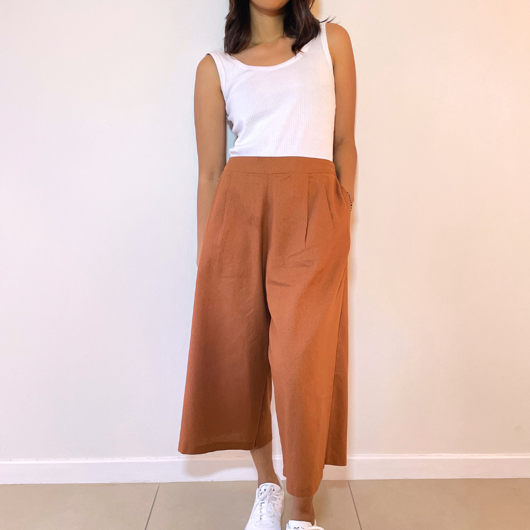 Culottes Style Pants (Brown)